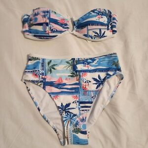 Tropical Print Bikini Set